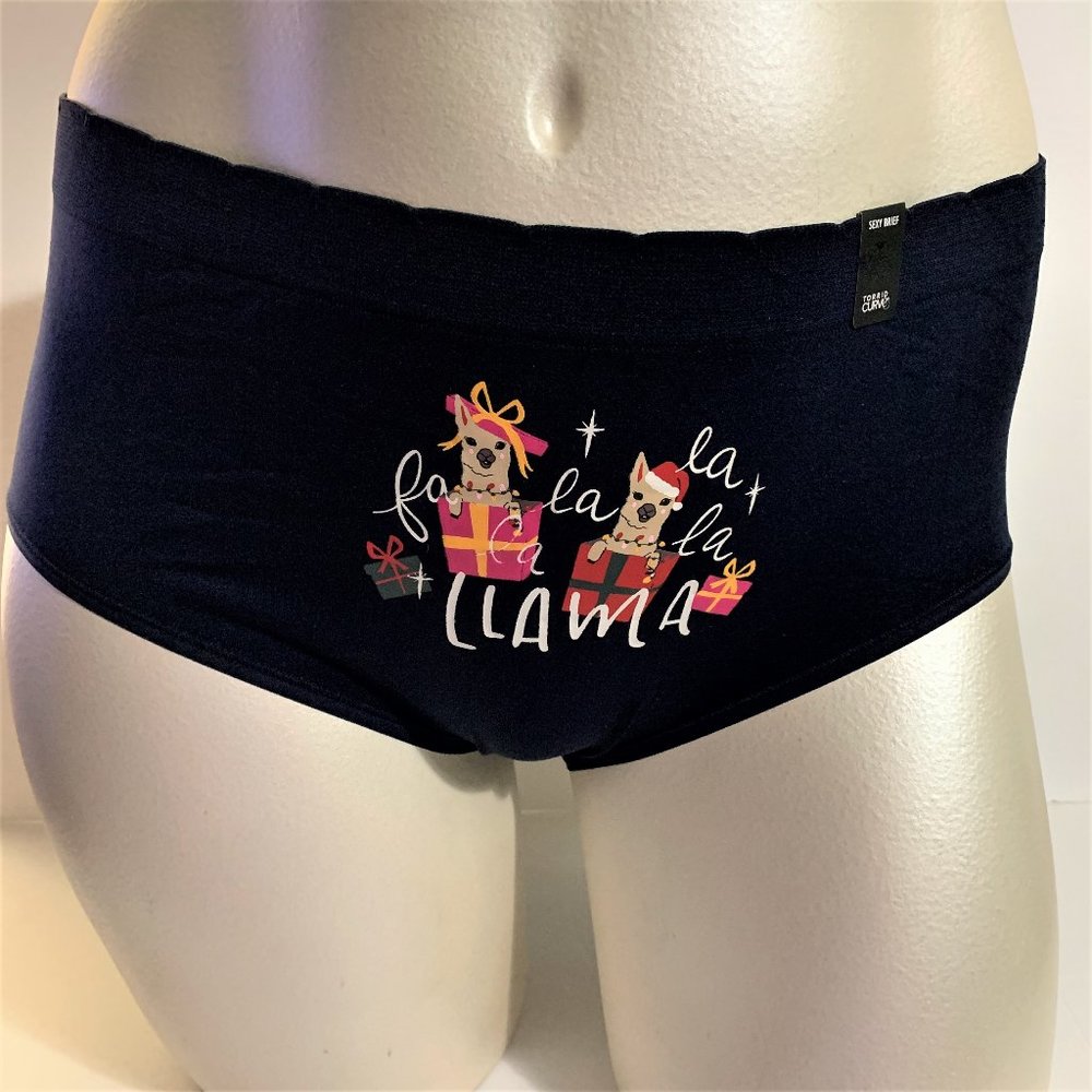 Torrid Sexy Brief Panties Underwear Seamless Fa La Llama Christmas Plus 3 22 24